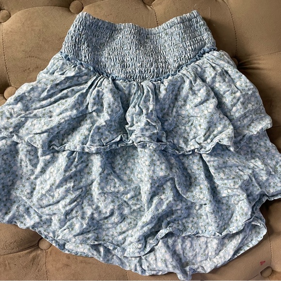 Blue and white floral ruffle skirt for women/girls - Picture 1 of 3